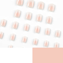 将图片加载到图库查看器，Wear Nail Polish Short Pink White Gradient Nail Patch Wear Nail Polish Nail Polish Nail Polish Finished Wear Nail Polish